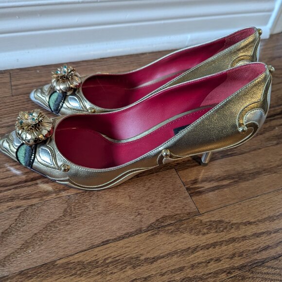 Gold Dolce & Gabbana Kitten Heels - Picture 4 of 6